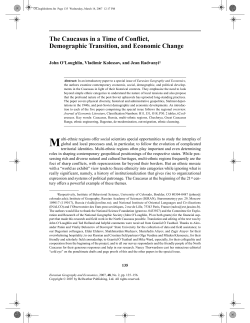 The Caucasus in a Time of Conflict, Demographic Transition, and