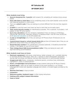 AP Calculus AB AP EXAM 2013 - West Windsor