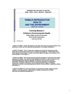 female reproductive health and the environment