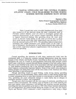coastal upwelling off the central florida atlantic coast