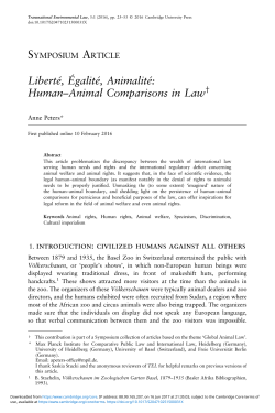 Human&ndash;Animal Comparisons in Law