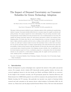 The Impact of Consumer Subsidies for Green Technology