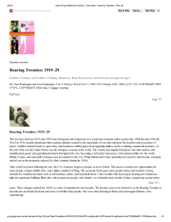 Roaring Twenties: 1919&ndash;29