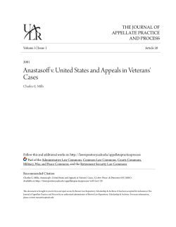 Anastasoff v. United States and Appeals in Veterans` Cases