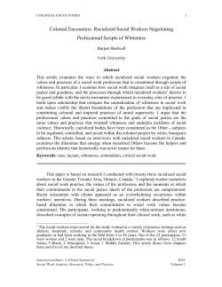Colonial Encounters: Racialized Social Workers Negotiating