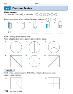 Unit 8 Fractions