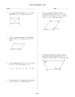 Practice Quadrilaterals 2/3/16 Name