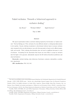 Naked exclusion: Towards a behavioral approach to exclusive dealing