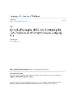 Toward a Philosophy of Effective Mentorship for New Professionals