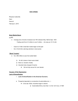 Causes of the Depression - Cambridge Public Schools Moodle Site