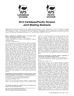 2013 Caribbean/Pacific Division Joint Meeting Abstracts
