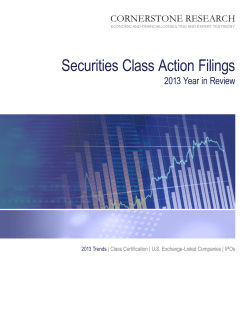 Securities Class Action Filings&mdash;2013 Year in Review