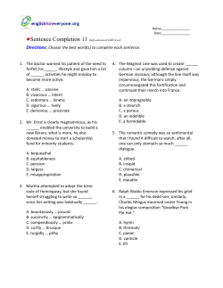 Sentence Completion 11