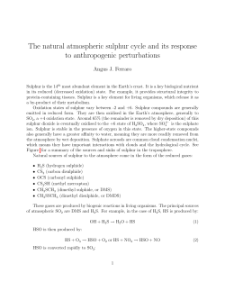The natural atmospheric sulphur cycle and its response to