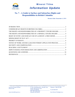Information Update No. 7: A Guide to Surface and Subsurface Rights