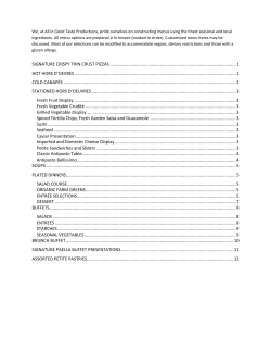 Event Catering Menu - All in Good Taste Productions