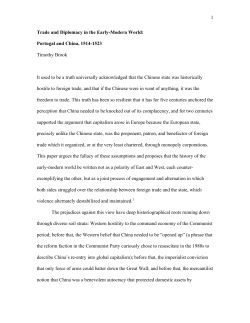 Trade and Diplomacy in the Early