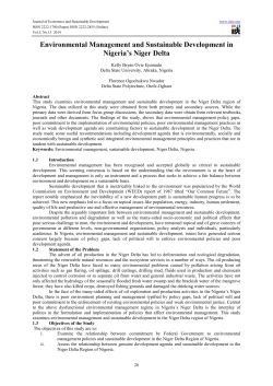 Environmental Management and Sustainable Development in