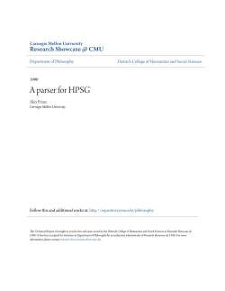 A parser for HPSG - Research Showcase @ CMU