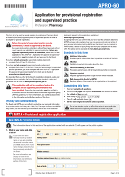APRO-60 - Pharmacy Board of Australia
