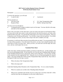 2007 Regional Road Scholar Story Exam
