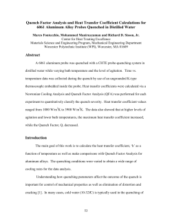Quench Factor Analysis and Heat Transfer Coefficient