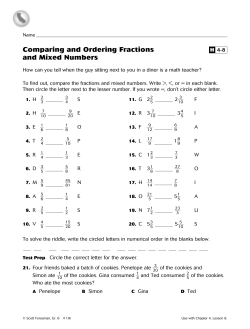 H4-8 Comparing and Ordering Fractions and Mixed Numbers (p. 119)