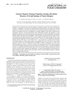 Common Physical&minus;Chemical Properties Correlate with Similar