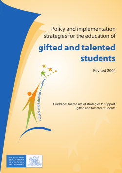 Guidelines for the use of strategies to support gifted and talented