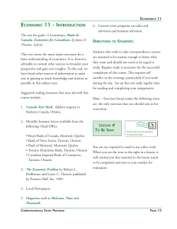 Economics 11 - Correspondence Studies