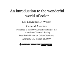 An introduction to the wonderful world of color