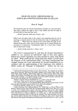 Dead or Alive: Originalism as Popular