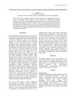 Does music therapy have a positive impact on language functioning