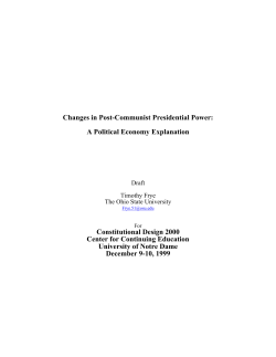 Changes in Post-Communist Presidential Power