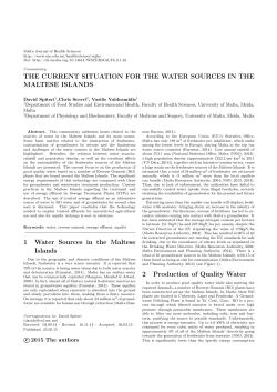 THE CURRENT SITUATION FOR THE WATER SOURCES IN THE