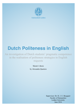 Dutch Politeness in English