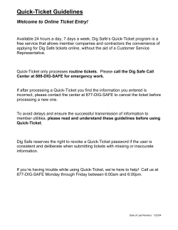 Quick-Ticket Guidelines