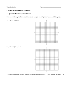 Chapter 3 &ndash; Polynomial Functions
