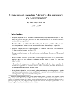 Symmetric and Interacting Alternatives for Implicature and