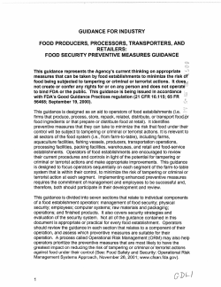 food security preventive measures guidance