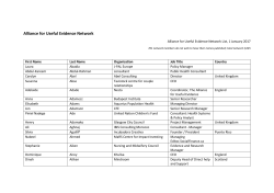 Alliance Network list January 2017