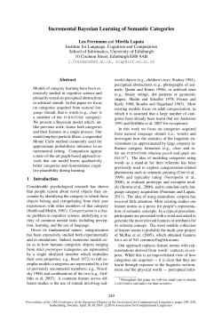 Incremental Bayesian Learning of Semantic Categories