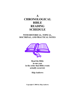 a chronological bible reading schedule