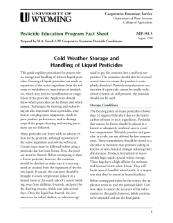 Cold Weather Storage and Handling of Liquid Pesticides