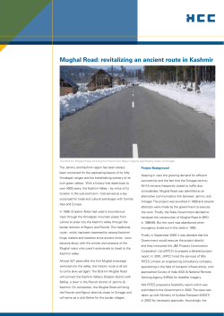 Mughal Road: revitalizing an ancient route in Kashmir