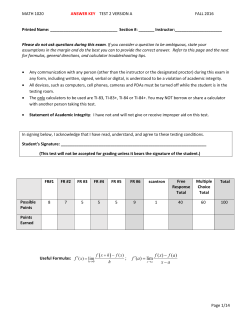 Fall 2016 Test 2 Answer Key