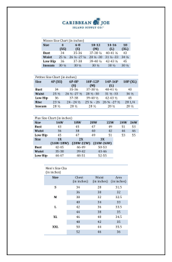 Misses Size Chart (in inches) Size 4 (XS) 6-8 (S) 10-12 (M) 14