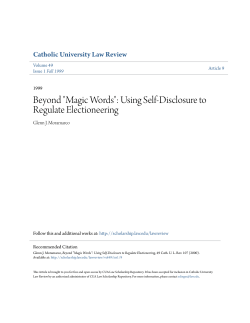 "Magic Words": Using Self-Disclosure to Regulate Electioneering