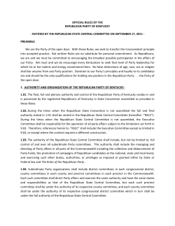 OFFICIAL RULES OF THE REPUBLICAN PARTY OF KENTUCKY