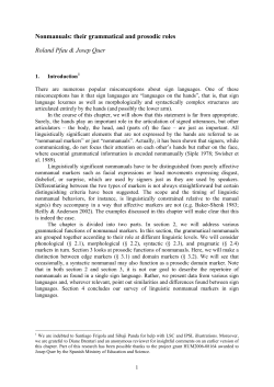 Nonmanuals: their prosodic and grammatical roles